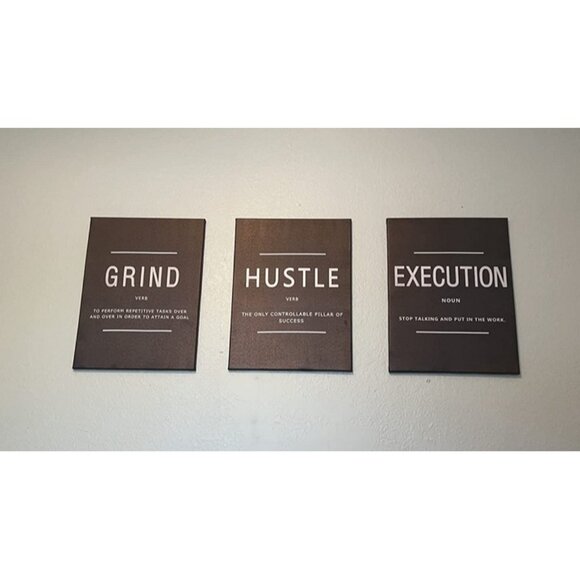 NewCanvas Painting Wall Art Grind Hustle Execution Motivational Wall Art